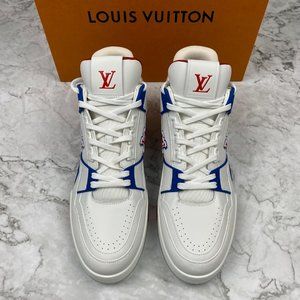 Louis Vuitton, Shoes, Louis Vuitton Trainer Sneaker White Red Blue 2